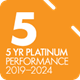 5 year platinum performance 2020-2025 Logo