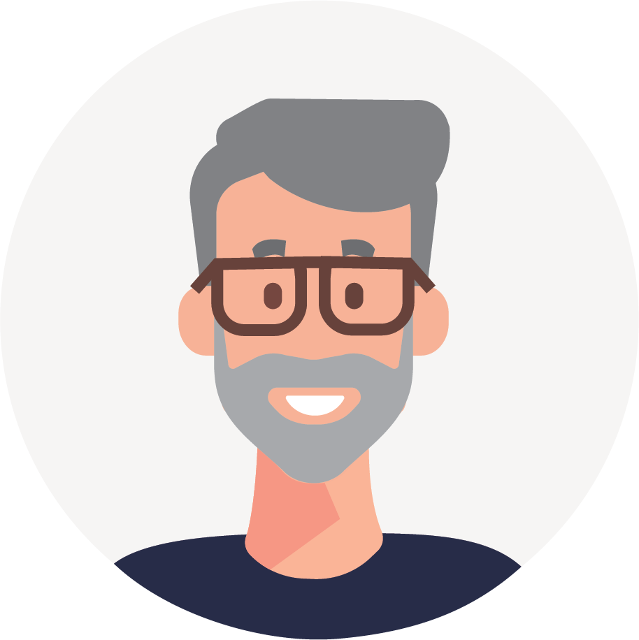 Illustration of middle aged man
