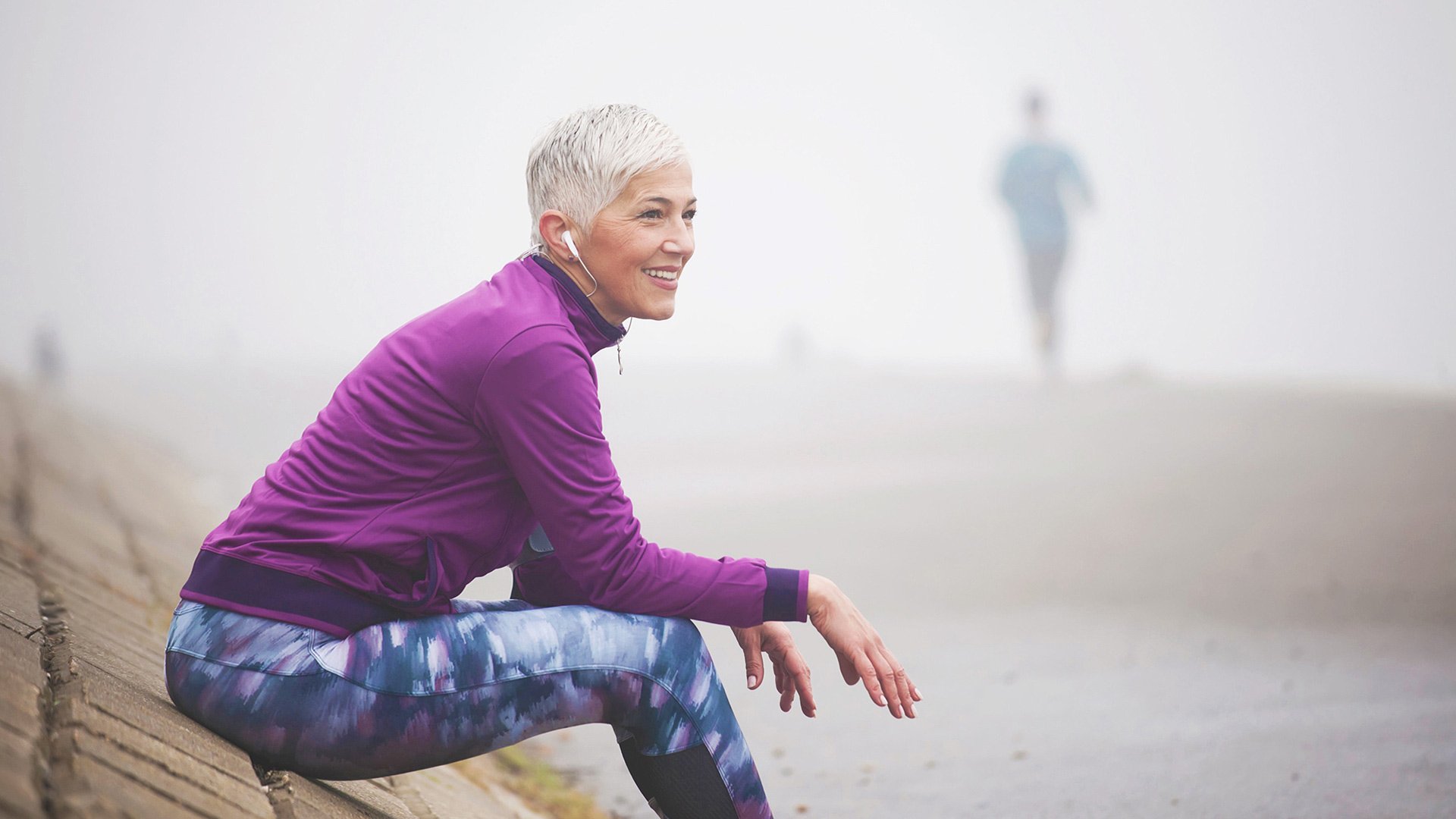 Jogging senior woman