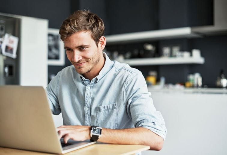 Man working on his laptop