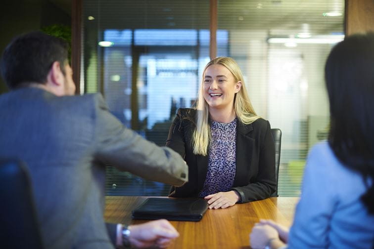 Man shaking hand after being employed for new job