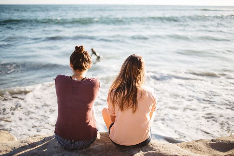 girls at the beach