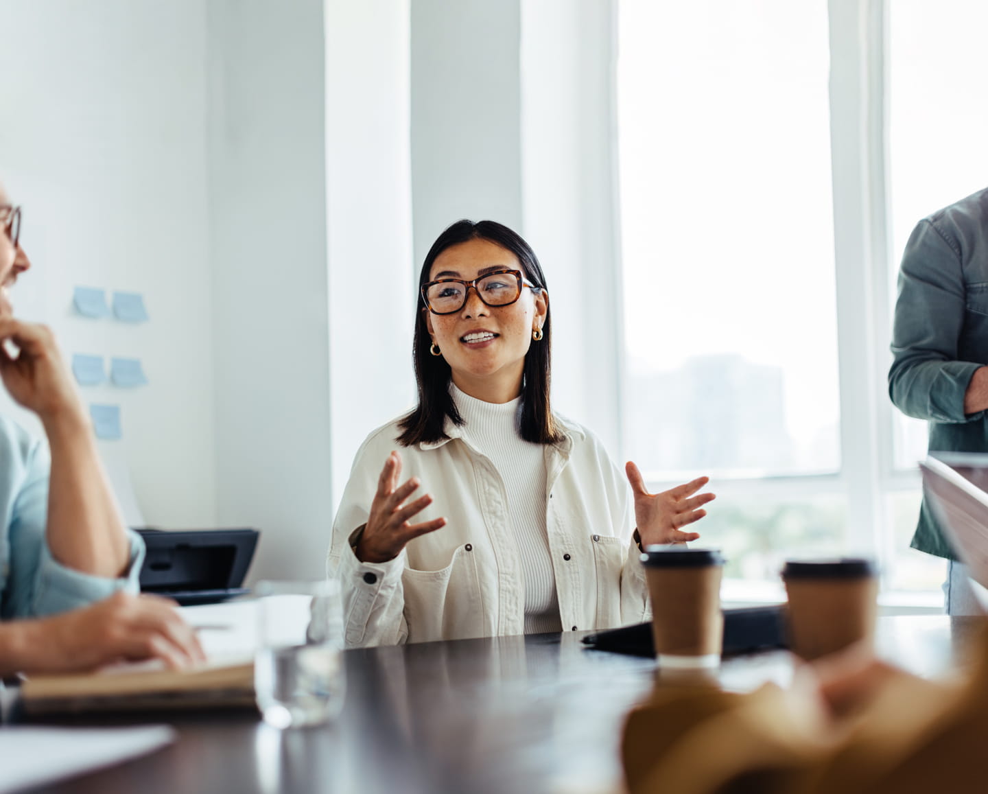 Woman sitting in an office having discussion